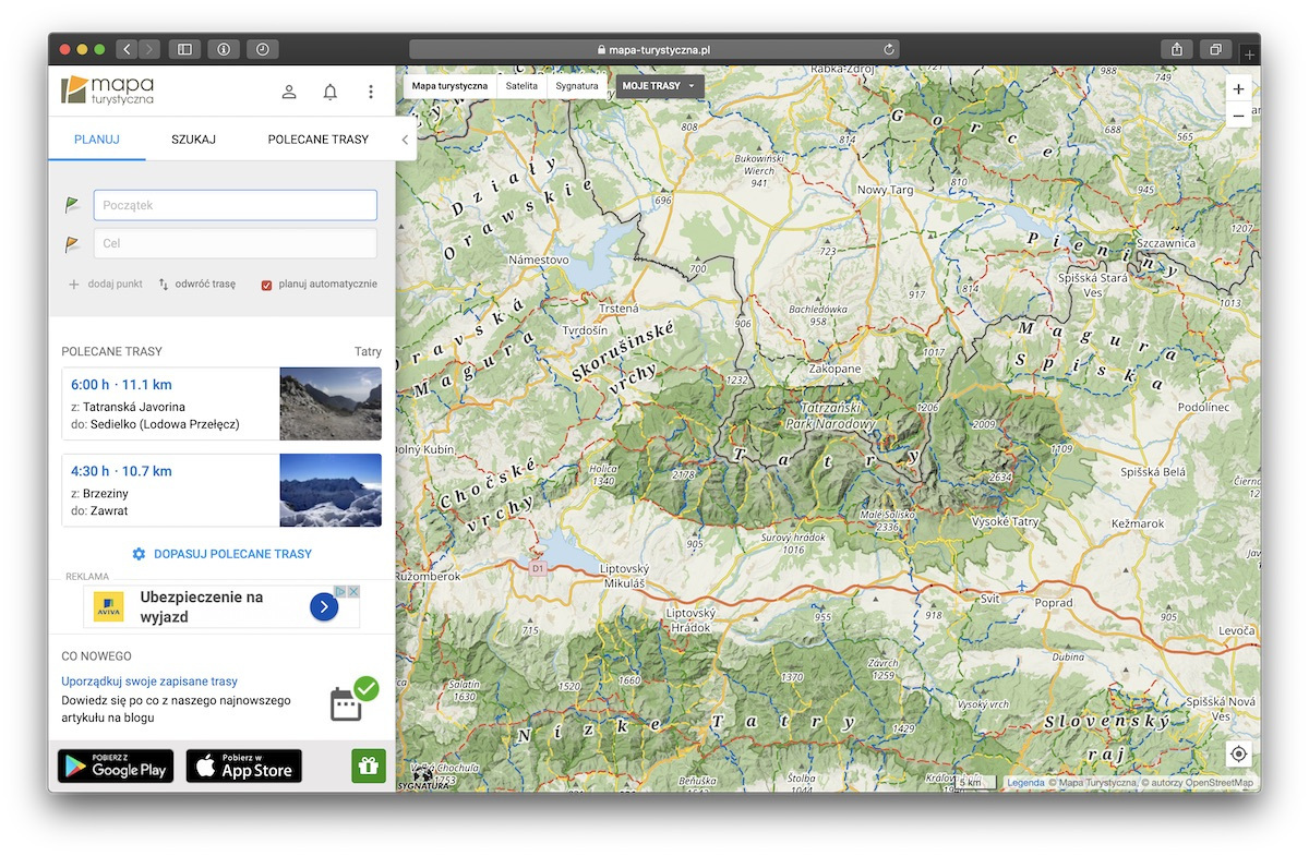 Sałaty z jednej chaty - Aplikacje - Mapy turystyczne
